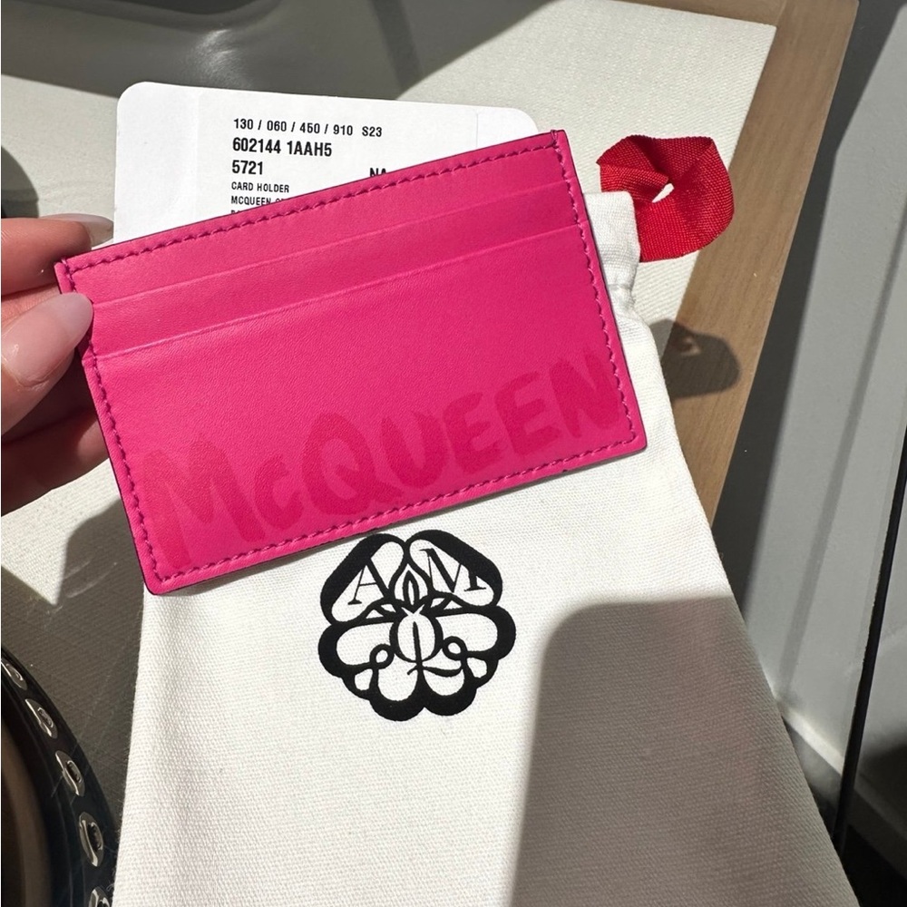 Alexander McQueen Fuchsia Card Holder